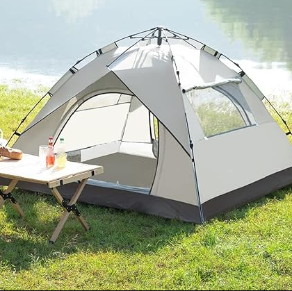 Beige Waterproof Tent for 3 to 4 people