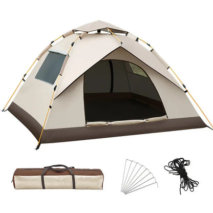 Beige Waterproof Tent for 3 to 4 people